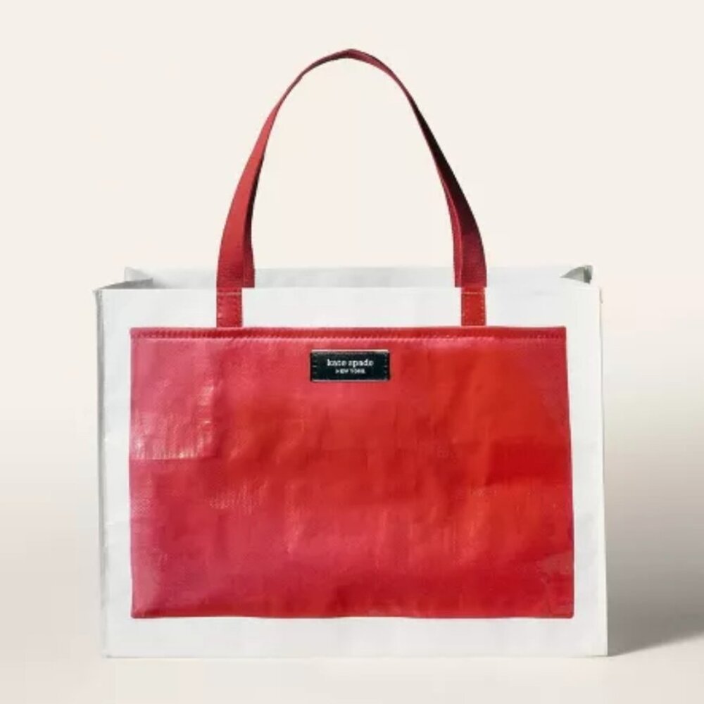 New Kate Spade Large Tote Shopping Bag Red White x Target